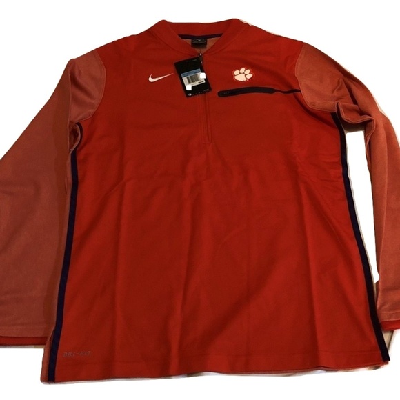 clemson tigers nike coaches sideline half zip performance jacket